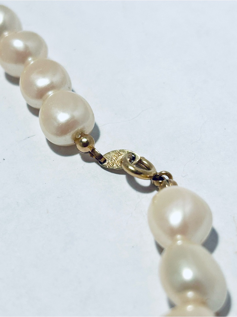 Trifari Cream Faux Pearl Strand Necklace, Trifari Jewelry, Vintage Trifari - Picture 7 of 7